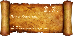 Maka Kemenes névjegykártya